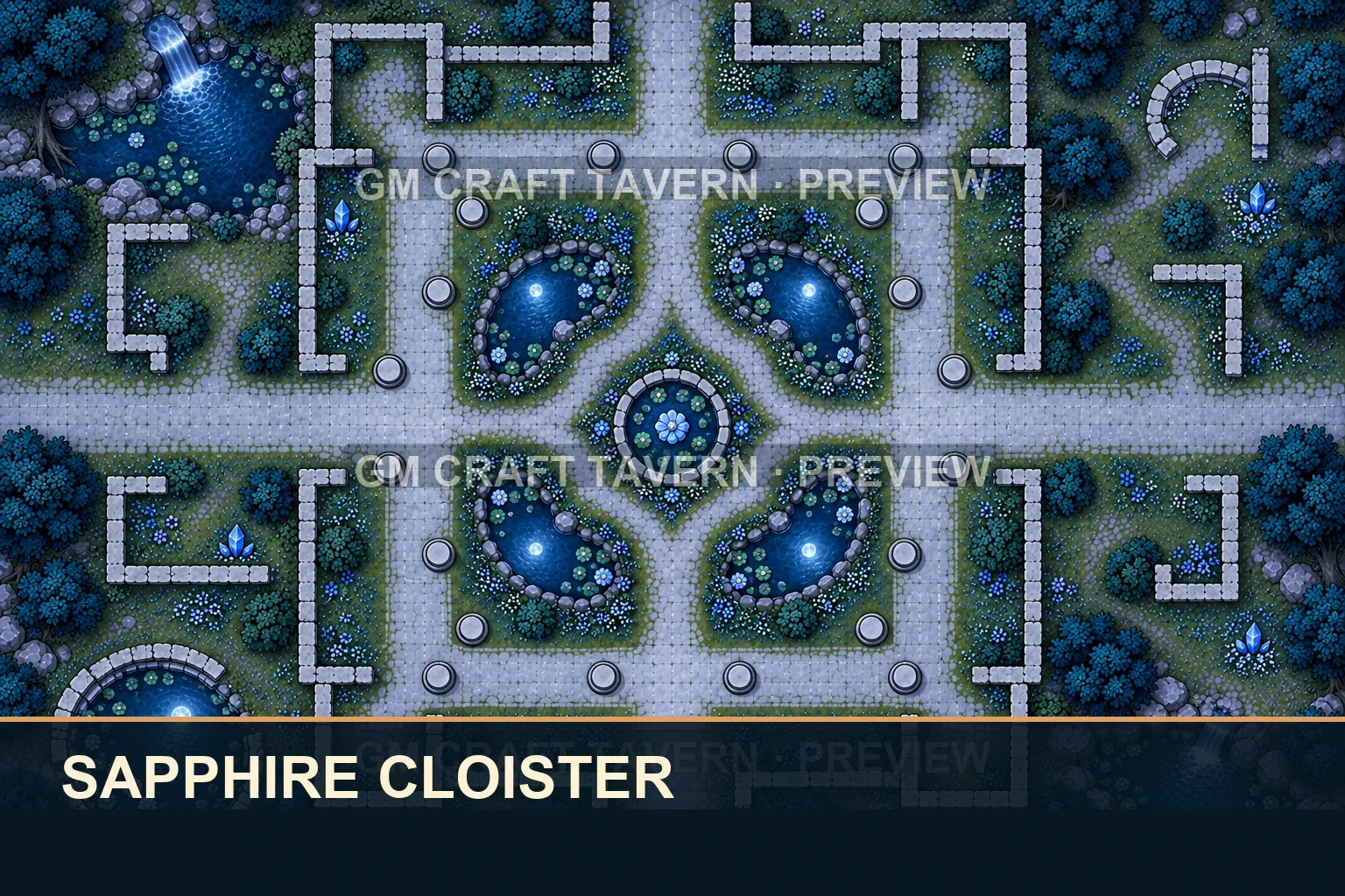 Moonlit Sapphire Monastery Ruins product preview 1