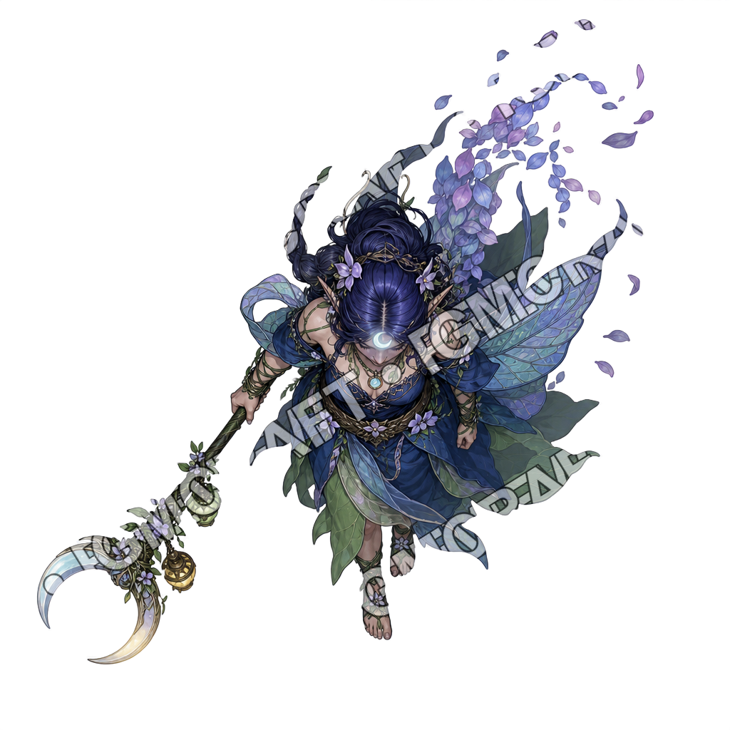 Feywild Ferry Moonlit Priestess top-down token preview