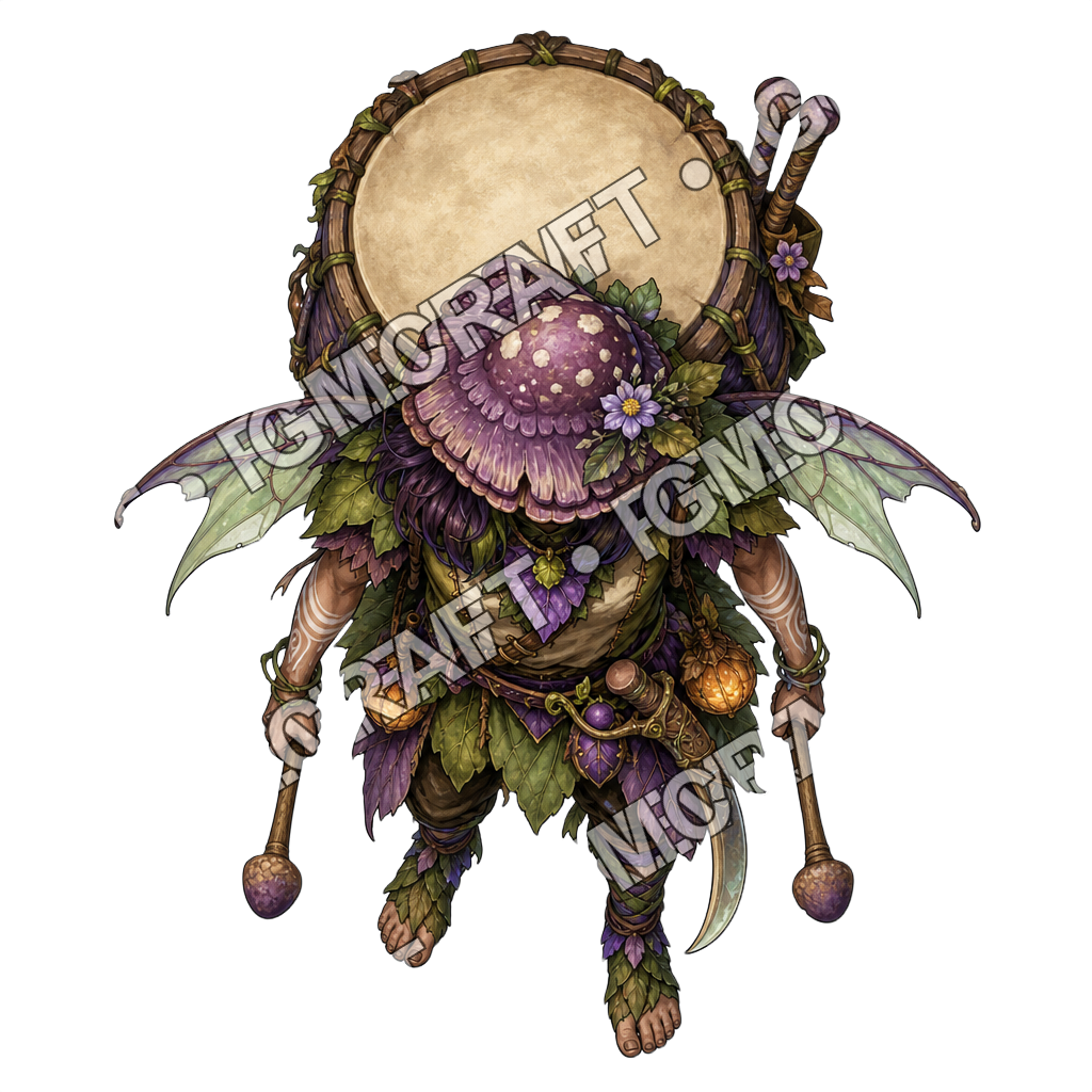 Feywild Ferry Mushroom Drummer top-down token preview