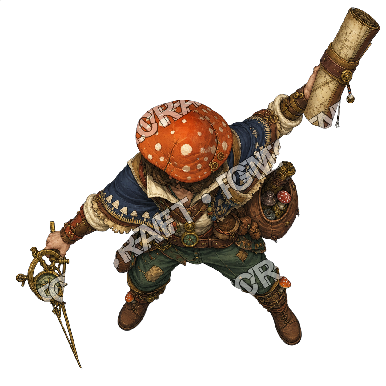 Mushroom Island Barge Navigator top-down token preview