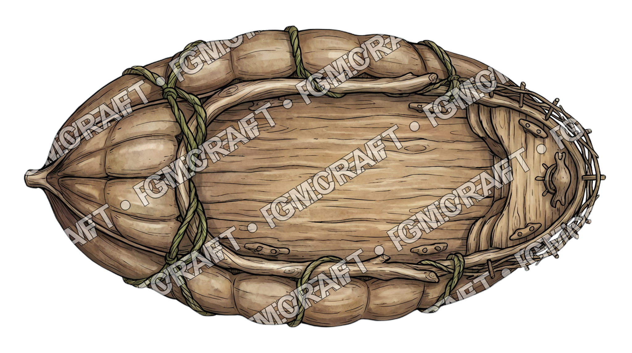 Seed Pod Boat top-down token preview