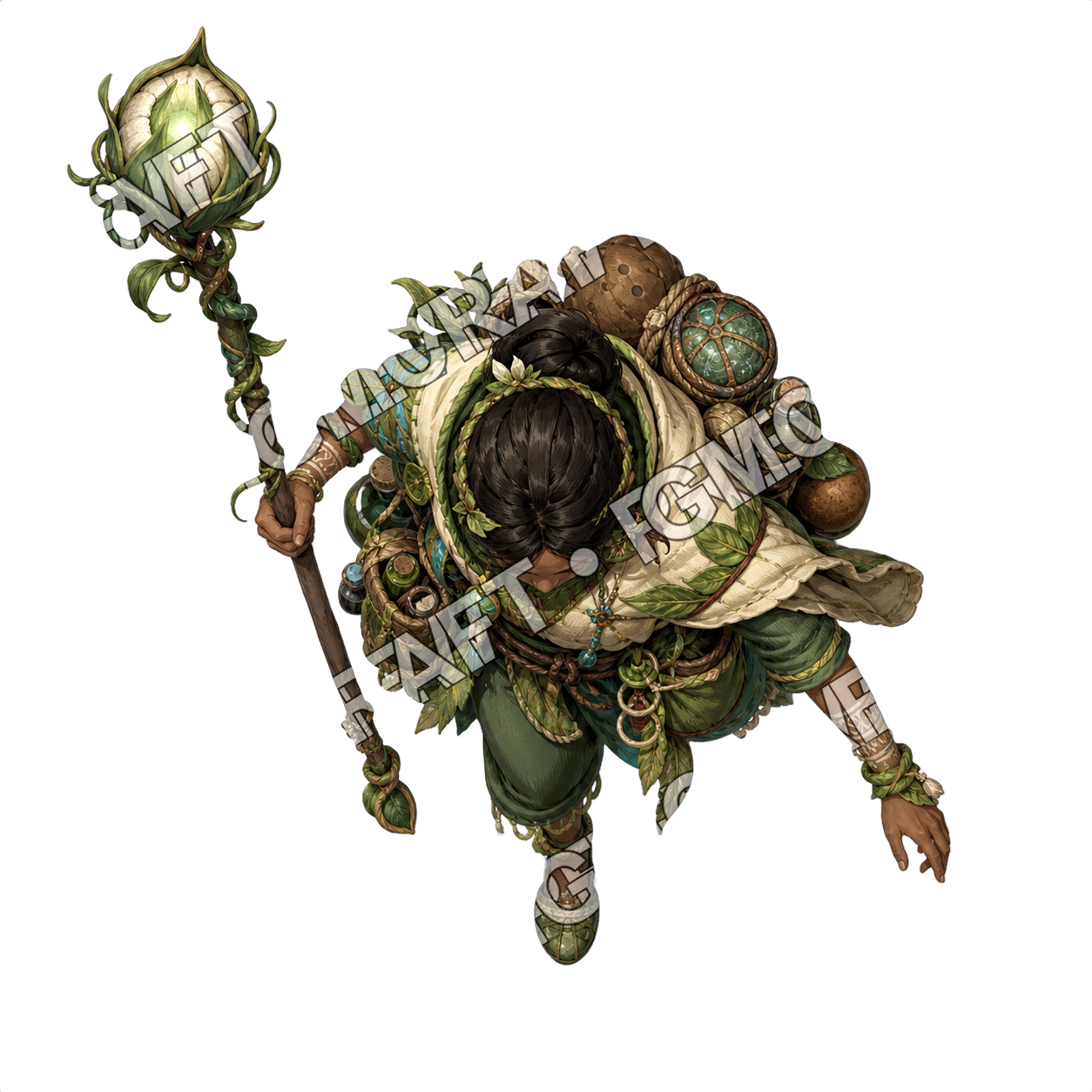 Seed Pod Boat Healer Or Mage top-down token preview