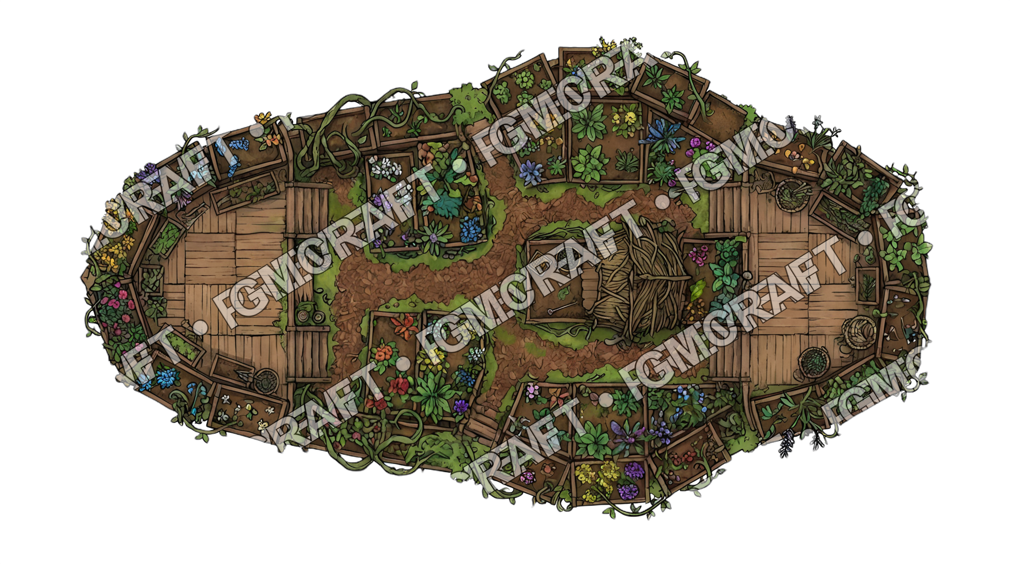 Floating Apothecary Garden top-down token preview