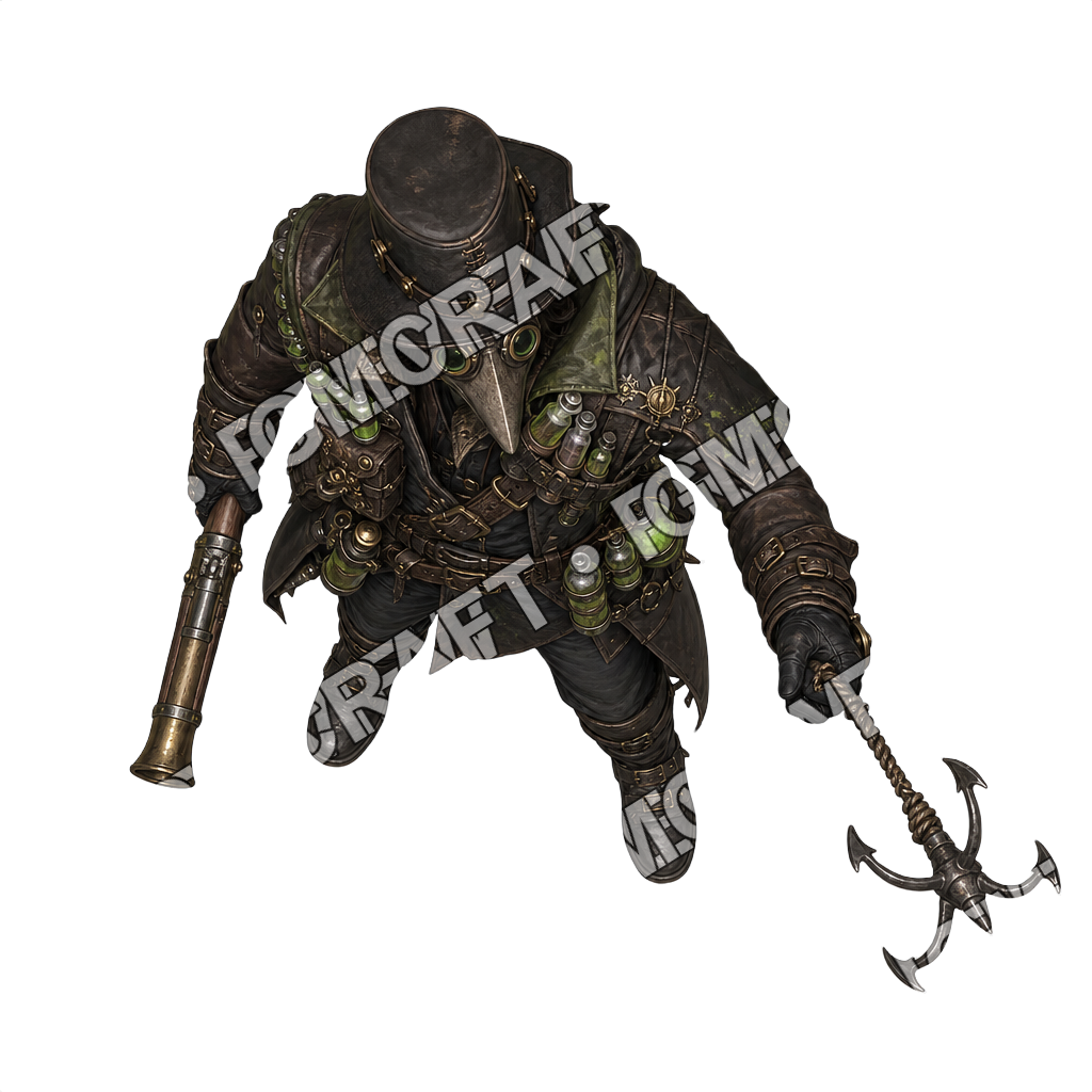 Floating Apothecary Garden Hook Gunner top-down token preview