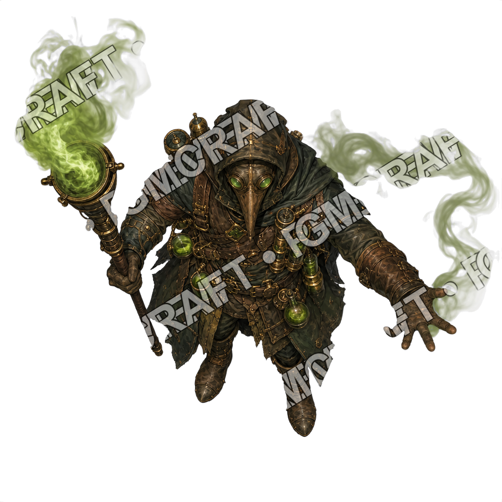 Floating Apothecary Garden Smoke Ritual Mage top-down token preview
