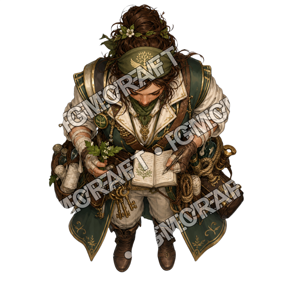 Floating Orchard Ship Healer Clerk top-down token preview