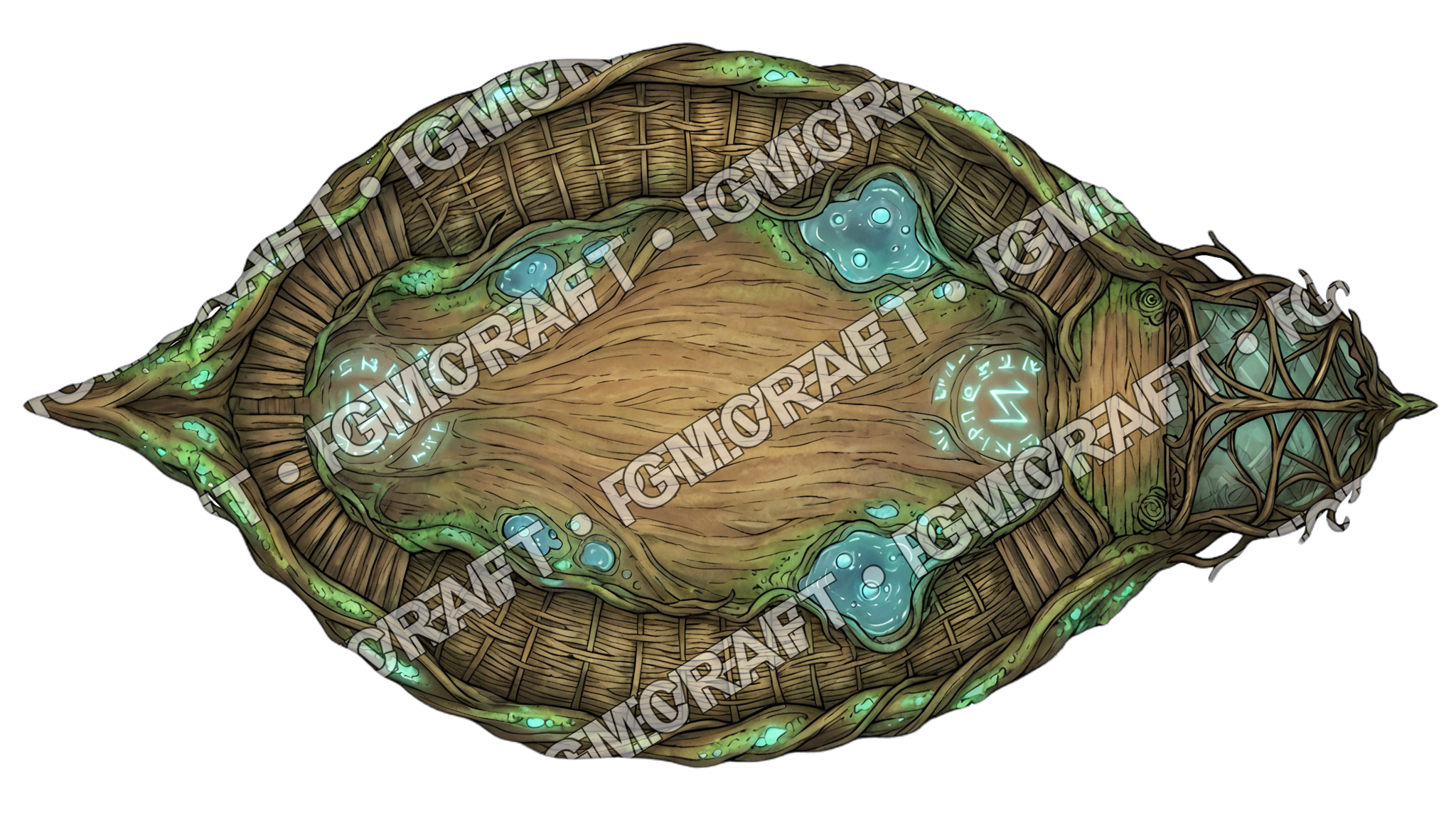 Glowing Leaf Boat top-down token preview