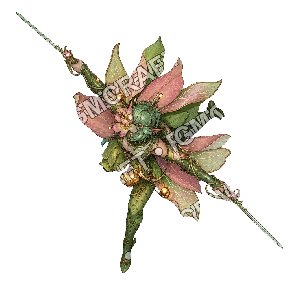 Glowing Leaf Boat Petal Duelist top-down token preview