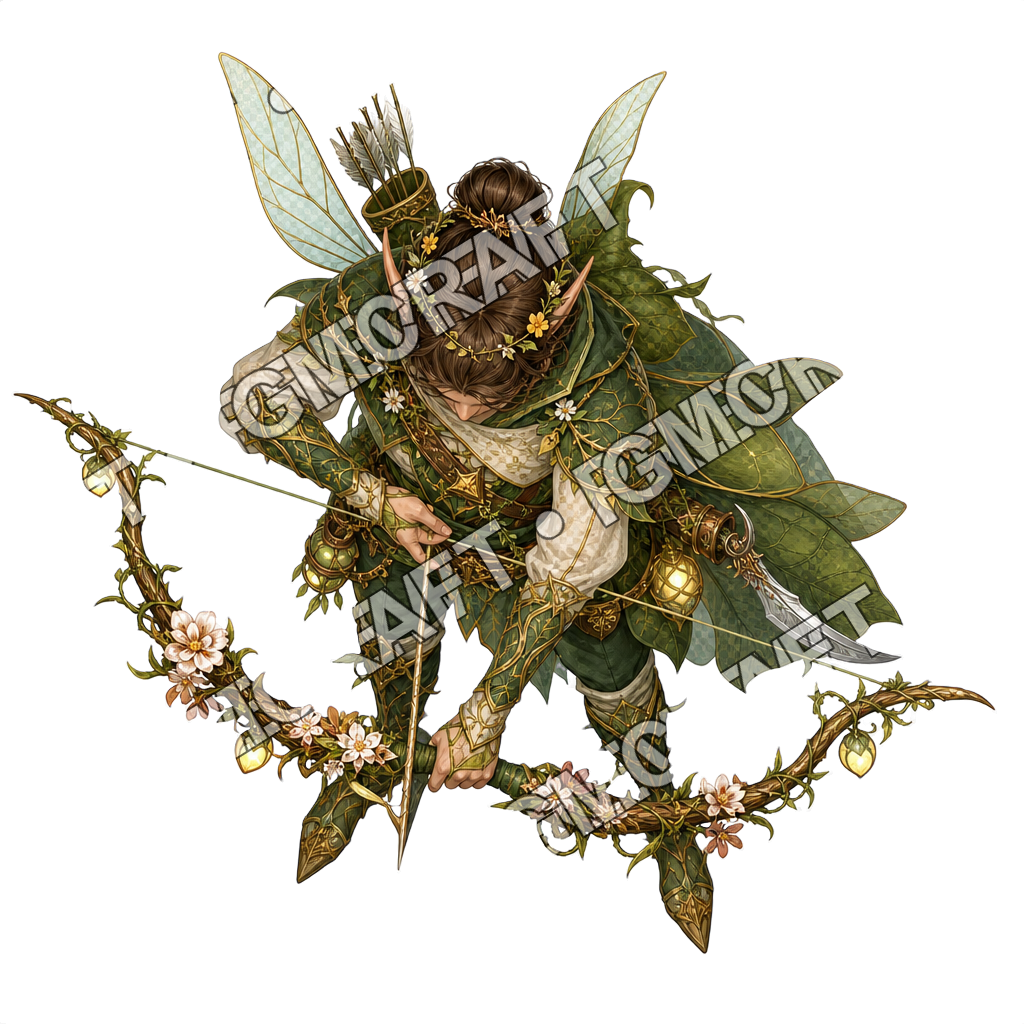 Glowing Leaf Boat Thorn Archer top-down token preview