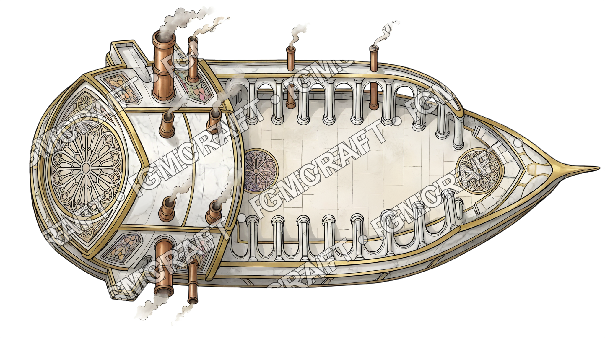 Holy Cathedral Ship top-down token preview