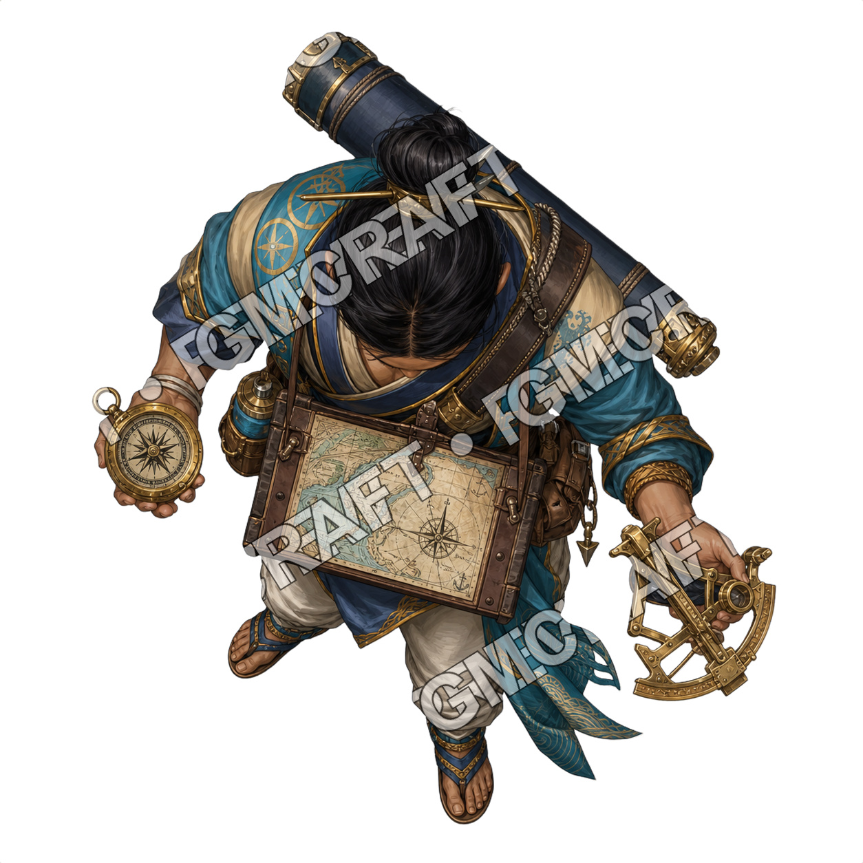 Monk Meditation Skiff Navigator top-down token preview