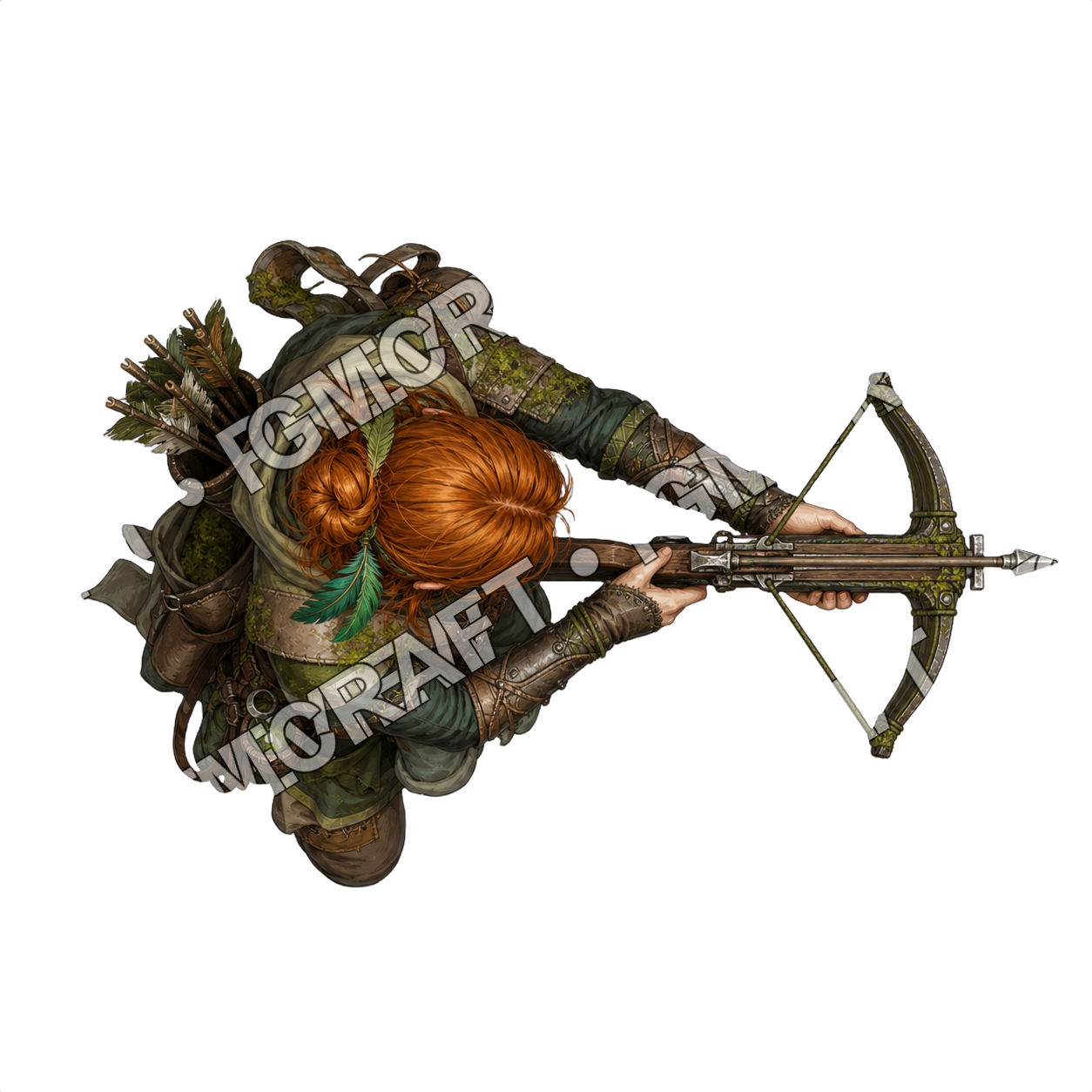 Mossy Stone Barge Sharpshooter top-down token preview