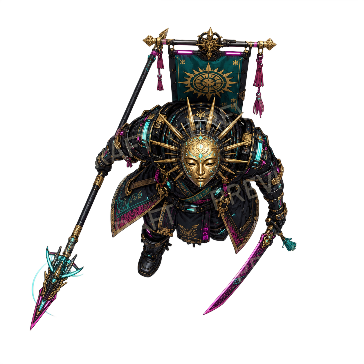 Sun Mask Captain top-down token preview