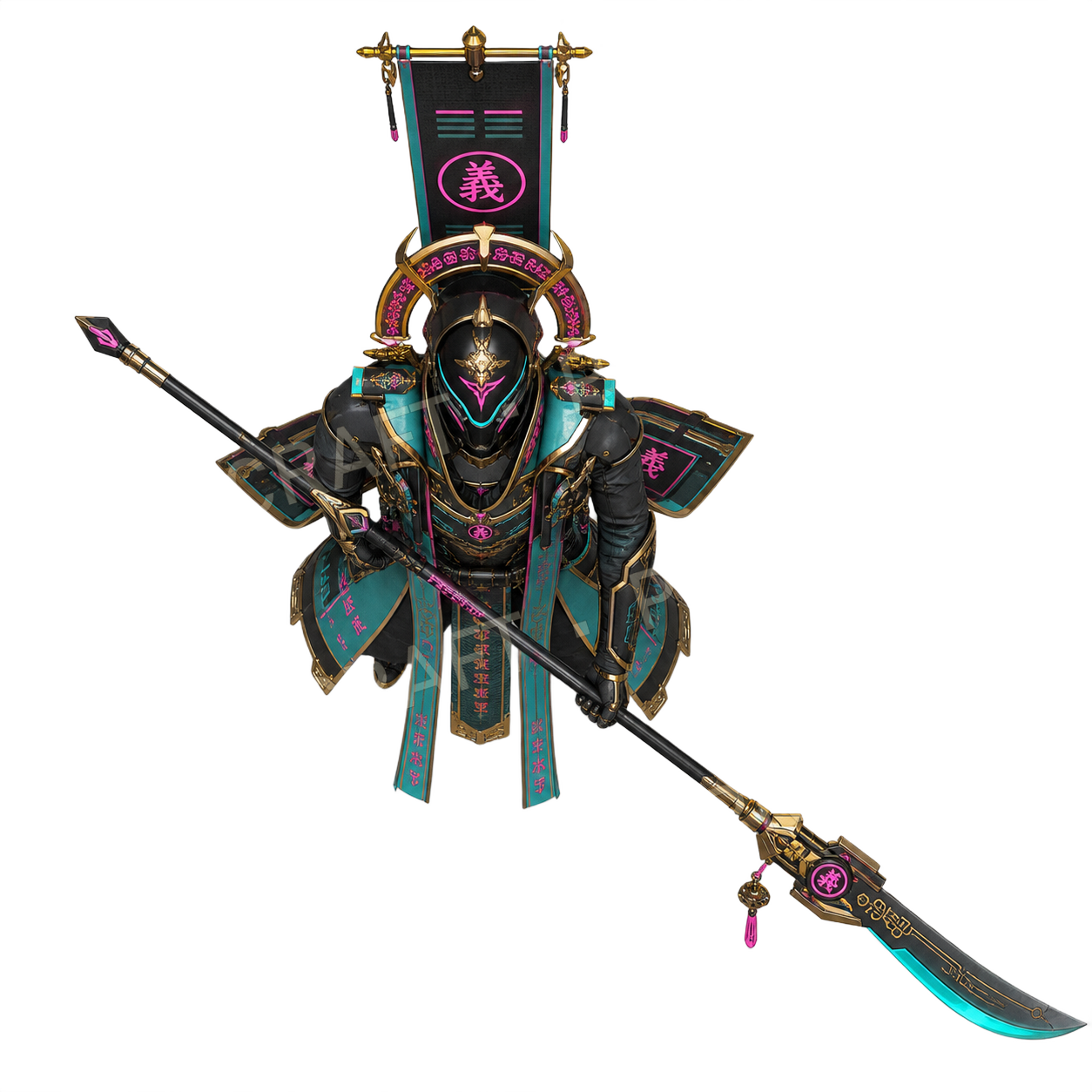 Glyph Naginata Sentinel top-down token preview
