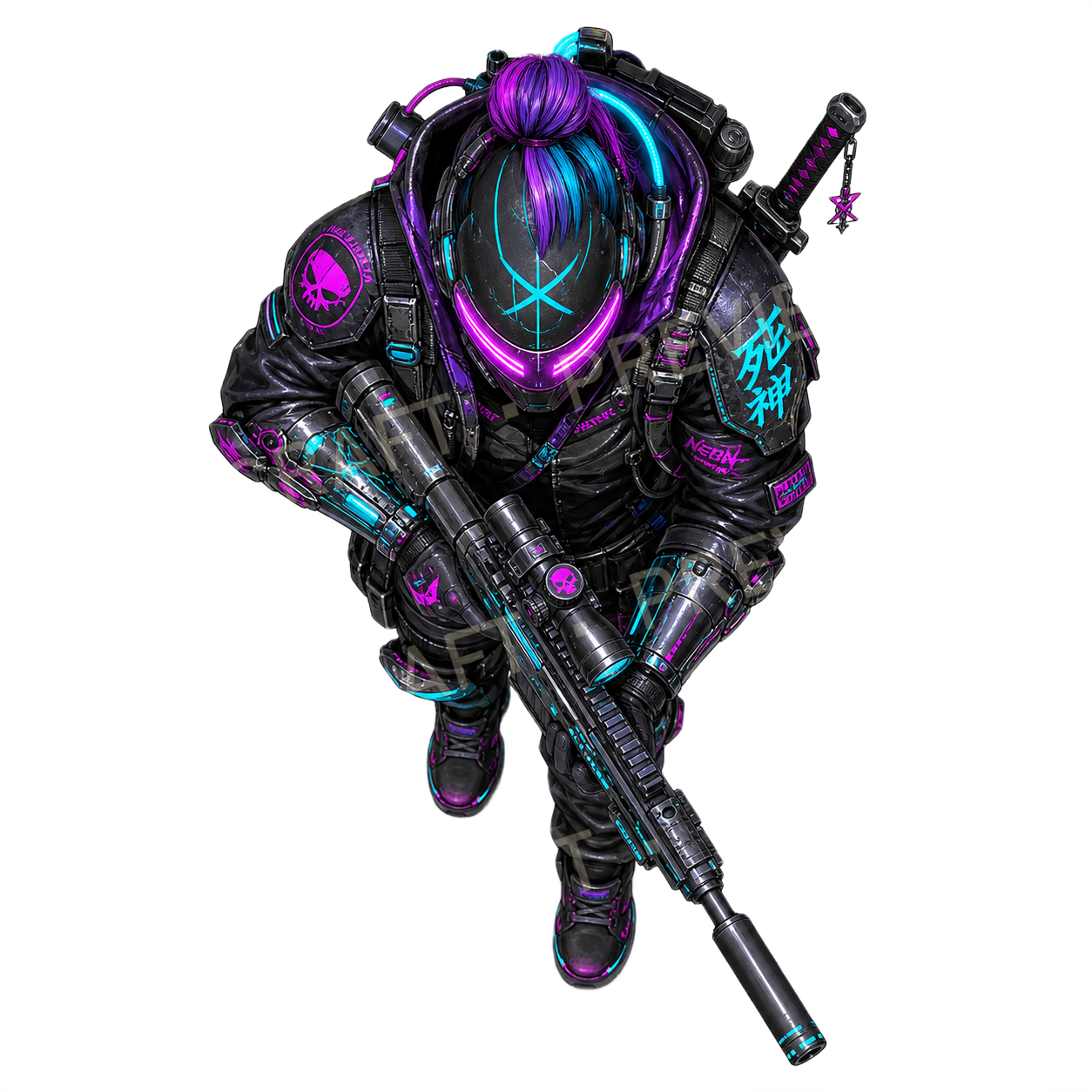 Neon Sniper top-down token preview