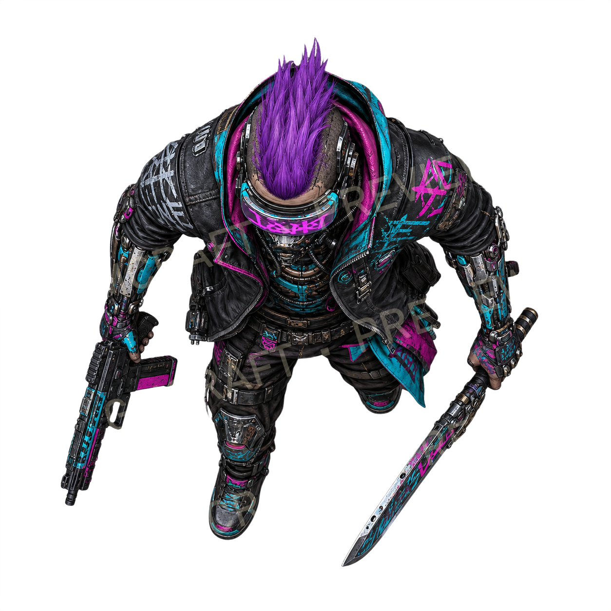 Graffiti Runner top-down token preview