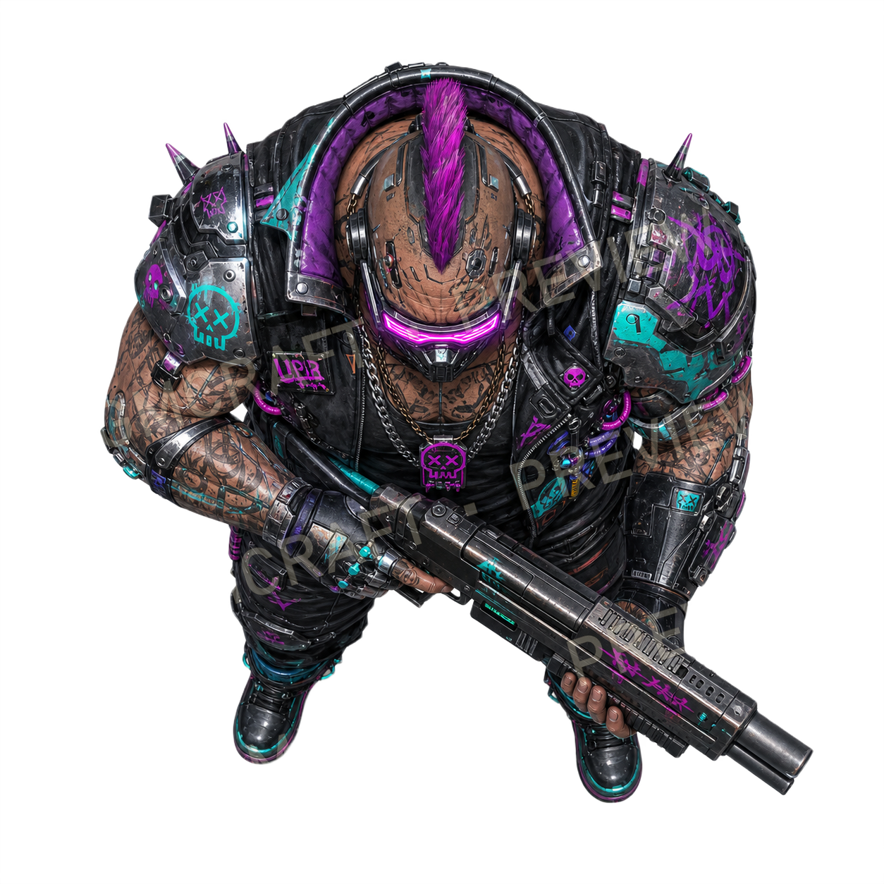 Shotgun Tank top-down token preview