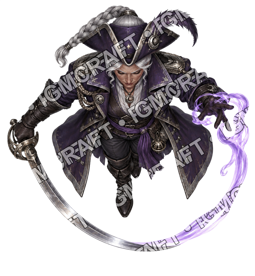 Pirate Ocean 0021 Captain Vex Full Moon Topdown Token top-down token preview