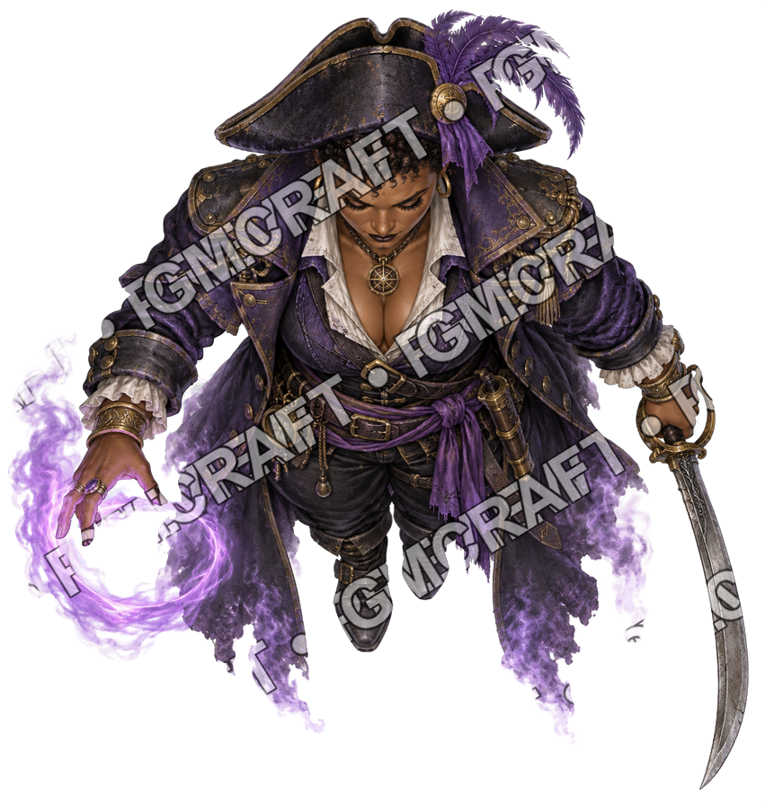 Pirate Ocean 0023 Captain Vex Purple Mist Topdown Token top-down token preview