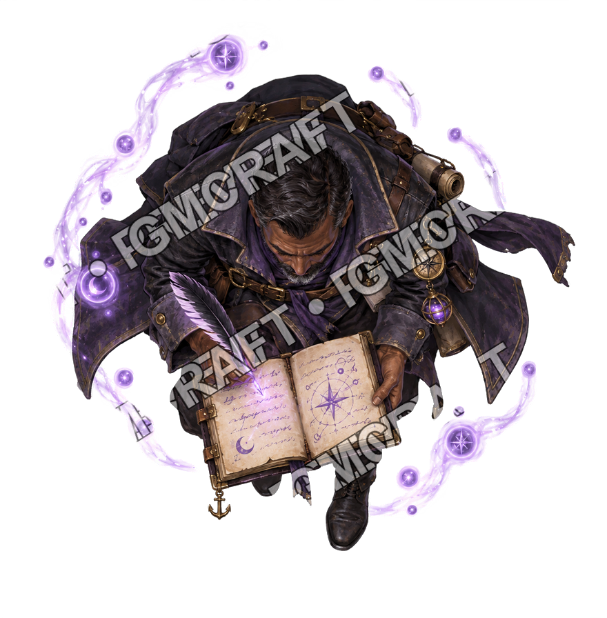 Pirate Ocean 0032 Quartermaster Umbra Magical Glow Topdown Token top-down token preview