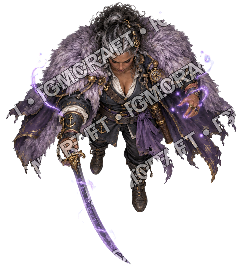 Pirate Ocean 0036 First Officer Kael Magical Glow Topdown Token top-down token preview