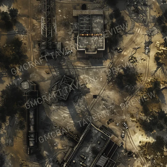Aperçu de la battlemap Abandonned Nuclear Center Ba