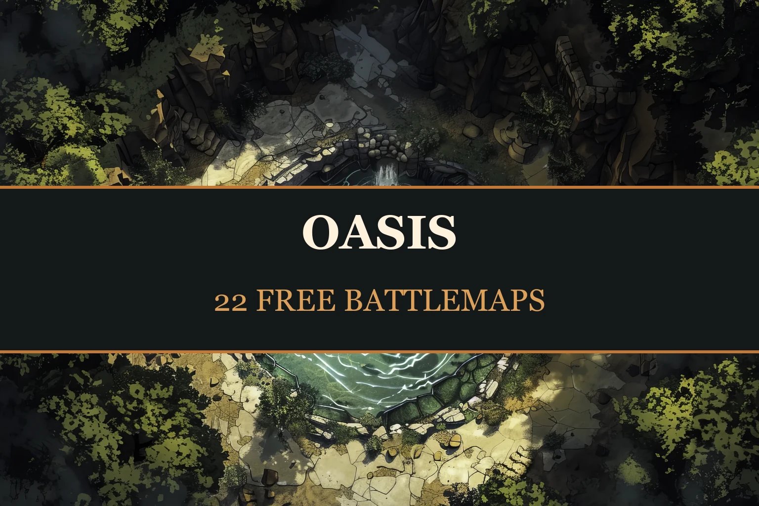 Oasis — 22 Battlemaps gratuites