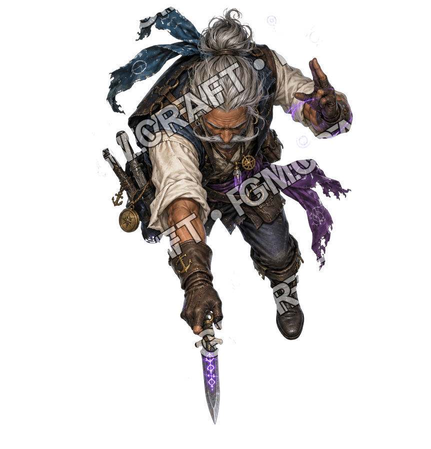 Pirate Ocean 0043 Sylph Sailor Arcane Glow Topdown Token top-down token preview