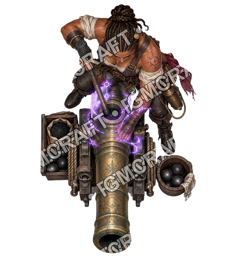 Pirate Ocean 0047 Shadow Gunner Arcane Glow Topdown Token top-down token preview