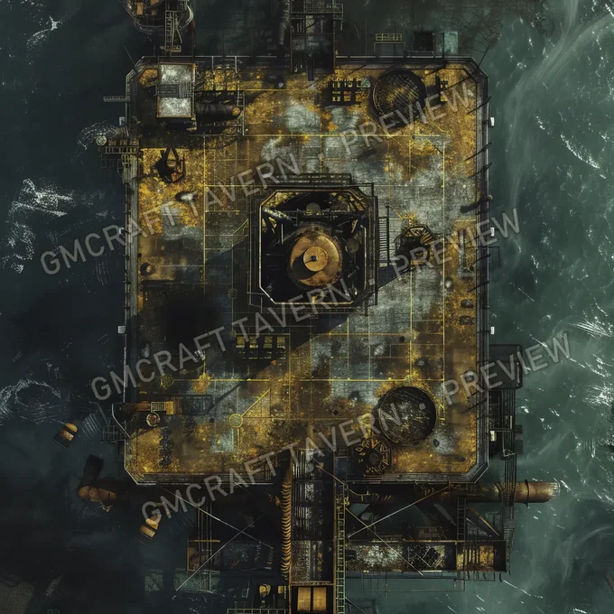 Aperçu de la battlemap Plateforme pétrolière offshore abandonnée D