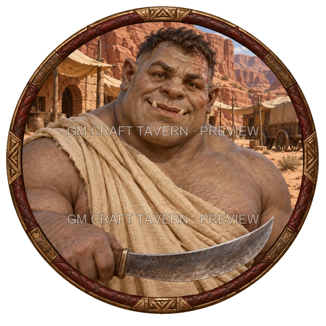 Aperçu du token vu du dessus de Varka Stonebrook - Barbare