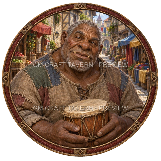Aperçu du token vu du dessus de Morga Stonebrook - Barde