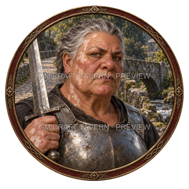 Aperçu du token vu du dessus de Urdan Ashfield - Guerrier