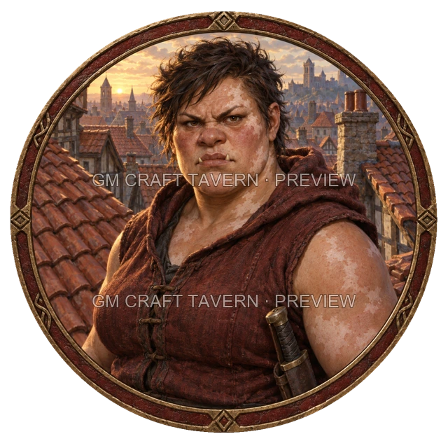 Aperçu du token vu du dessus de Grom Duskford - Roublard