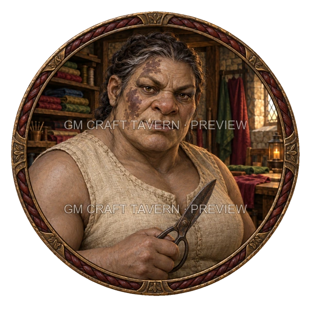 Durg Oakbend - aperçu de token d’artisan vu du dessus