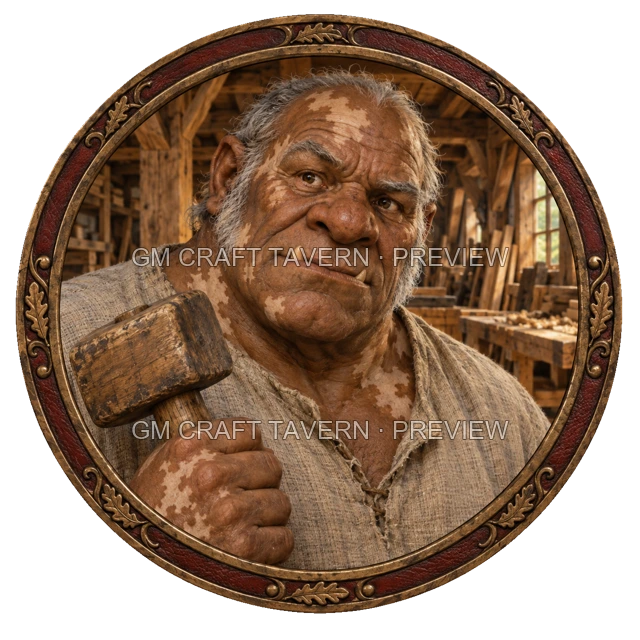 Morga Oakbend - aperçu de token d’artisan vu du dessus