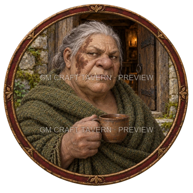 Urdan Deepgrove - aperçu de token de villageois vu du dessus
