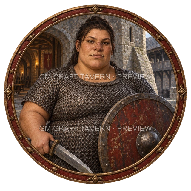 Grom Redcliff - aperçu de token de combattant vu du dessus