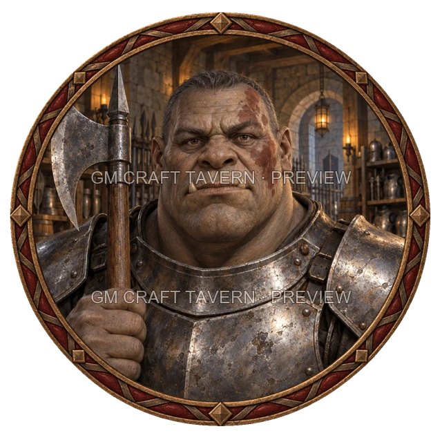 Varka Redcliff - aperçu de token de combattant vu du dessus
