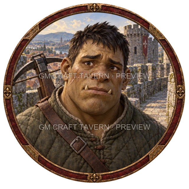 Besha Redcliff - aperçu de token de combattant vu du dessus