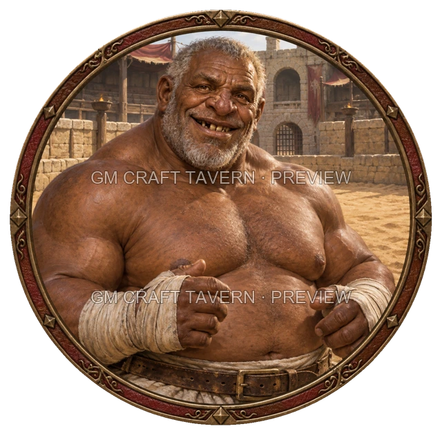 Morga Redcliff - aperçu de token de combattant vu du dessus
