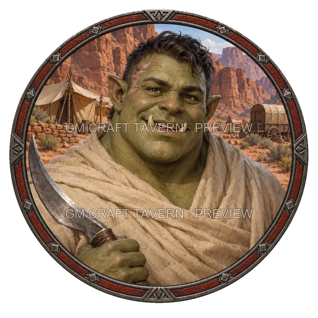 Aperçu du token vu du dessus de Varka Stonebrook - Barbare