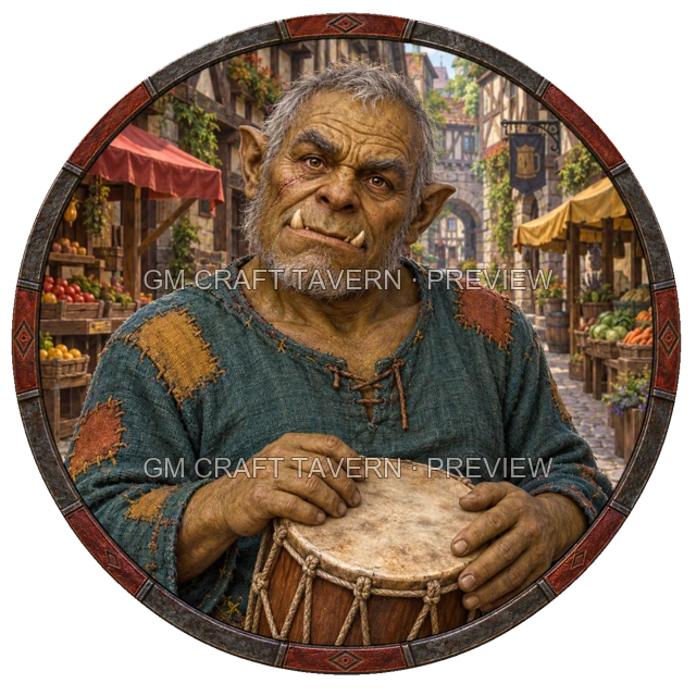 Aperçu du token vu du dessus de Morga Stonebrook - Barde