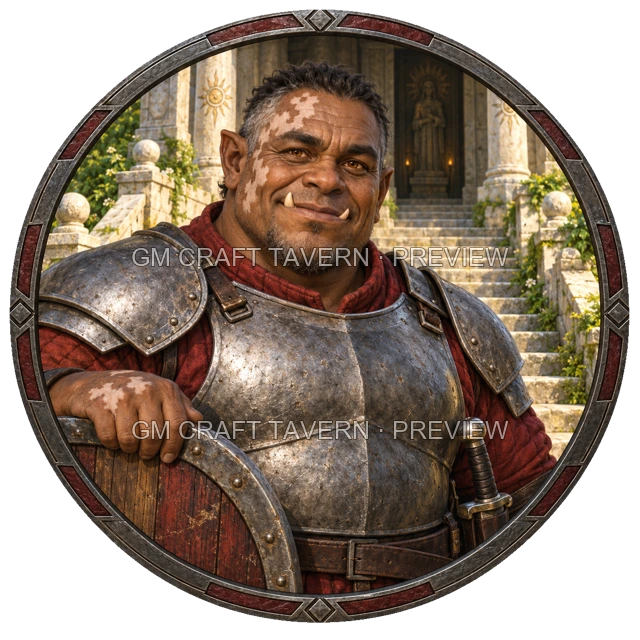 Aperçu du token vu du dessus de Varka Mossridge - Paladin