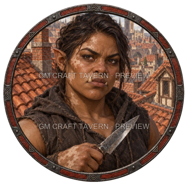 Aperçu du token vu du dessus de Grom Duskford - Roublard