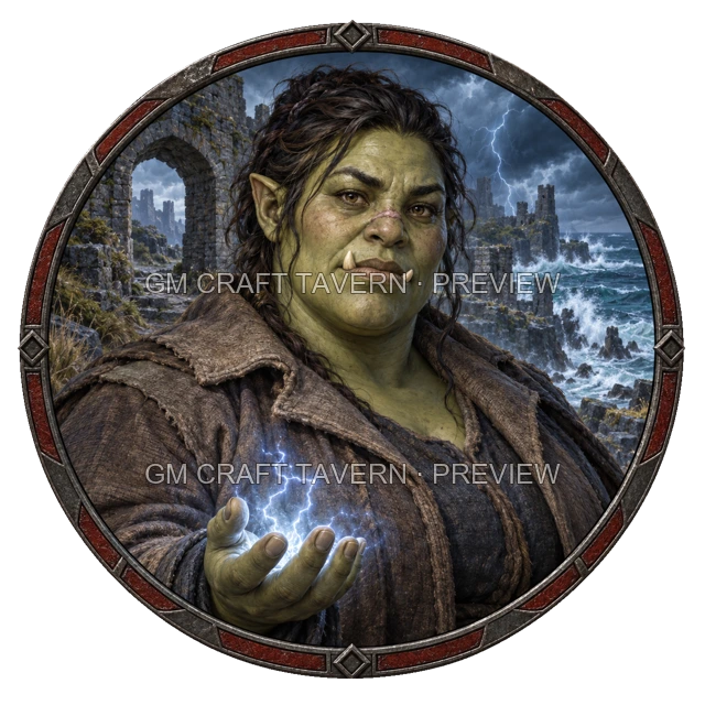Aperçu du token vu du dessus de Besha Duskford - Ensorceleur