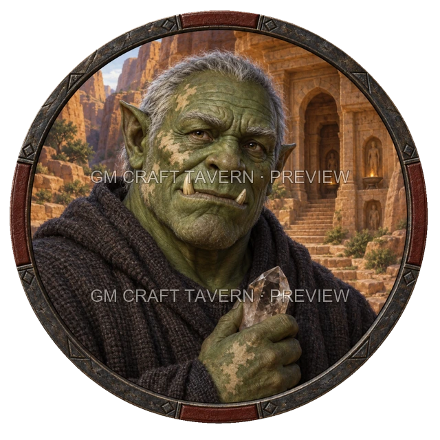 Aperçu du token vu du dessus de Morga Duskford - Ensorceleur