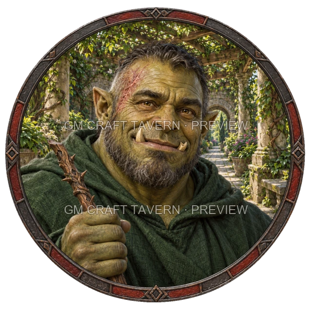 Aperçu du token vu du dessus de Varka Ironwell - Occultiste