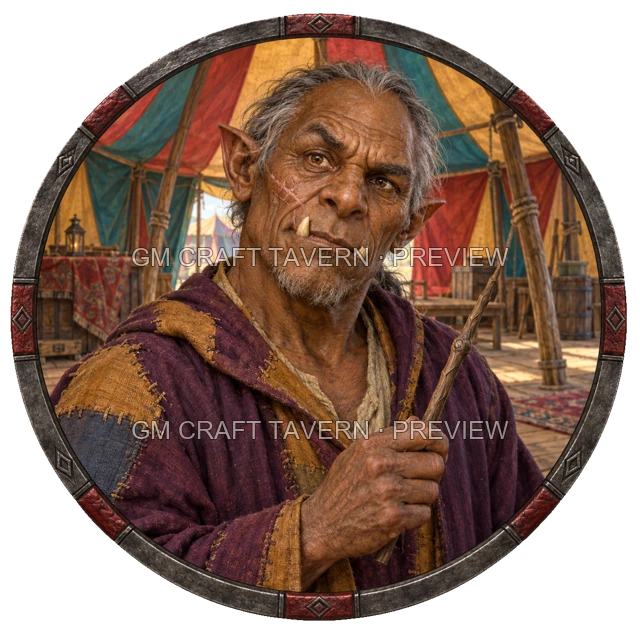 Aperçu du token vu du dessus de Morga Ironwell - Magicien