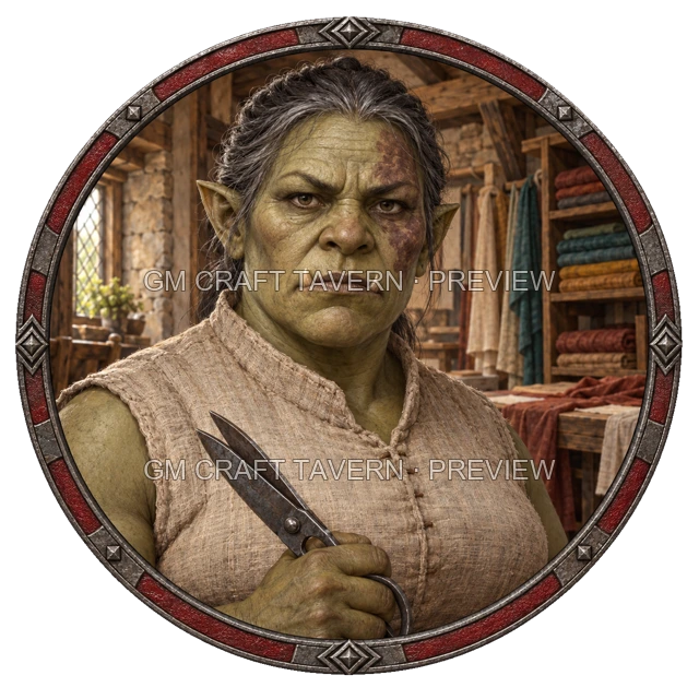 Durg Oakbend - aperçu de token d’artisan vu du dessus